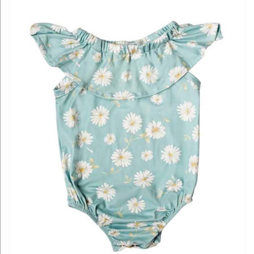 Girls Flutter Sleeve Daisy Romper
